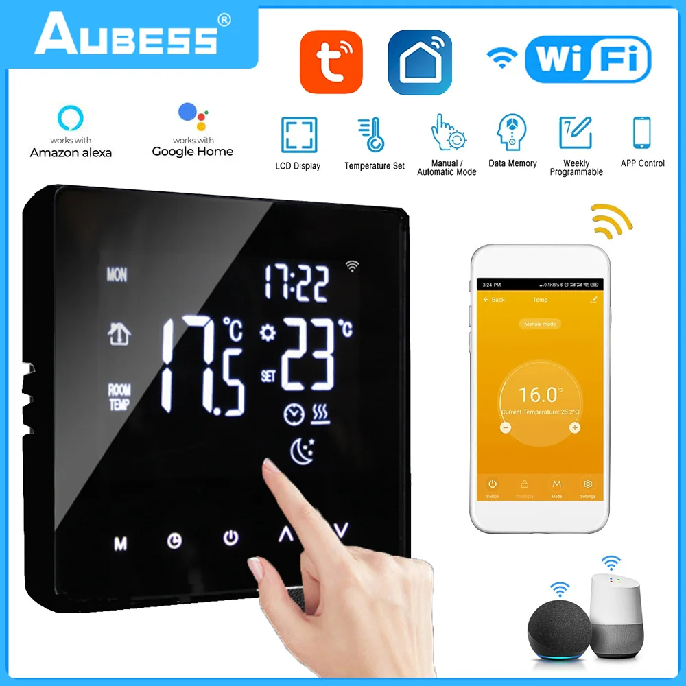 Tuya WiFi Smart Thermostat LCD Screen Electric Floor Heating Water/Gas Boiler Temperature Remote Controller Google Home Alexa