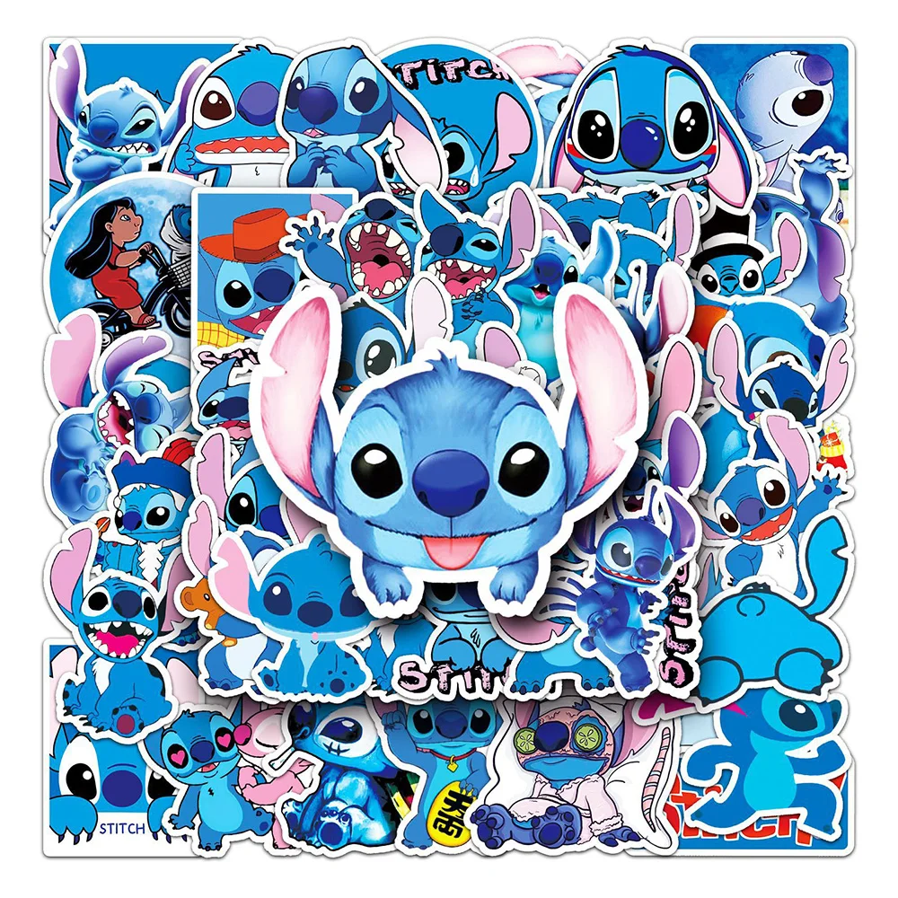 Disney Cartoon Lilo & Stitch Adesivos para Crianças, Impermeável Kawaii Anime Decalques, Brinquedos DIY, Papelaria Laptop, Telefone, Bonito, 10 Pcs,