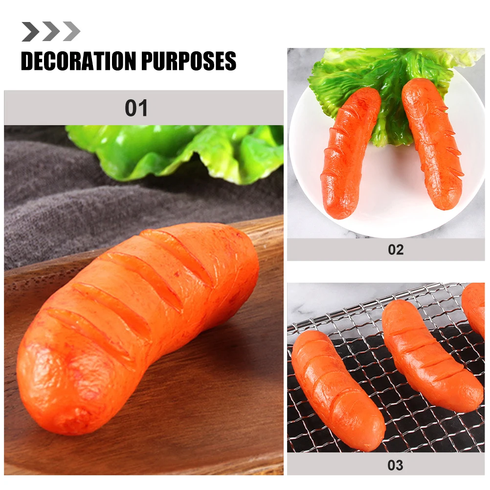 

3pcs Realistic Simulation Hot Dog Sausage Decorative Food Model PVC Material for Bakery Restaurant Home Display Photographic