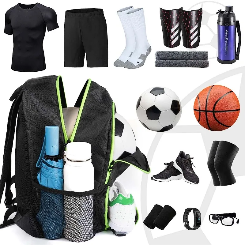 Shoulder Football Pattern Football Bag with Ball Stand Waterproof Sports Equipment Bag Suitable for Basketball Volleyball Bag