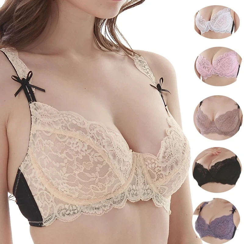 

New Sexy Plus Size Lingerie Floral Lace ABCDE Cup Underwear Female Black White Red Purple Brassiere Bralette Push Up Bras
