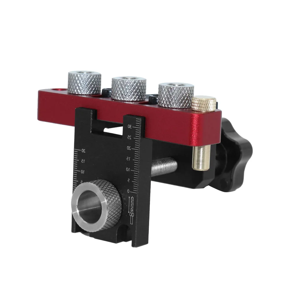 Holzbearbeitung 3-in-1-Dübellehre, Universal-Dübelle, Nockenlehre, Holzloch-Bohrführung, Locator, verstellbares Taschenloch-Jig-Set – Detail 12
