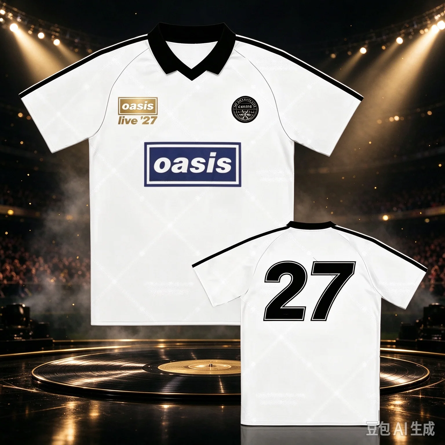 Essential for Fan Tour Shirt, Rock Band Fashion Streetwear，Oasis Live '27 World Tour Retro Polo Collar Football Jersey Tshirt