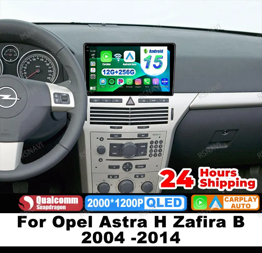 

Car Radio Android 15 For Opel Astra H Zafira B 2004 -2014 Stereo Multimedia Head Unit DSP Navigation Qualcomm BT 4G LTE GPS QLED