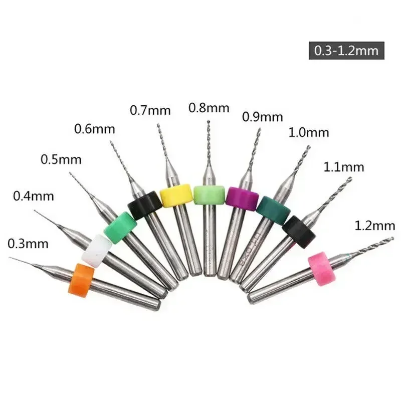 

10pcs/Set 0.1-1.0mm/0.3-1.2mm/1.1-2mm Solid Carbide PCB Drill Bit Nozzle Cleaning Cleaner For Extruder 3D Printer Accessories