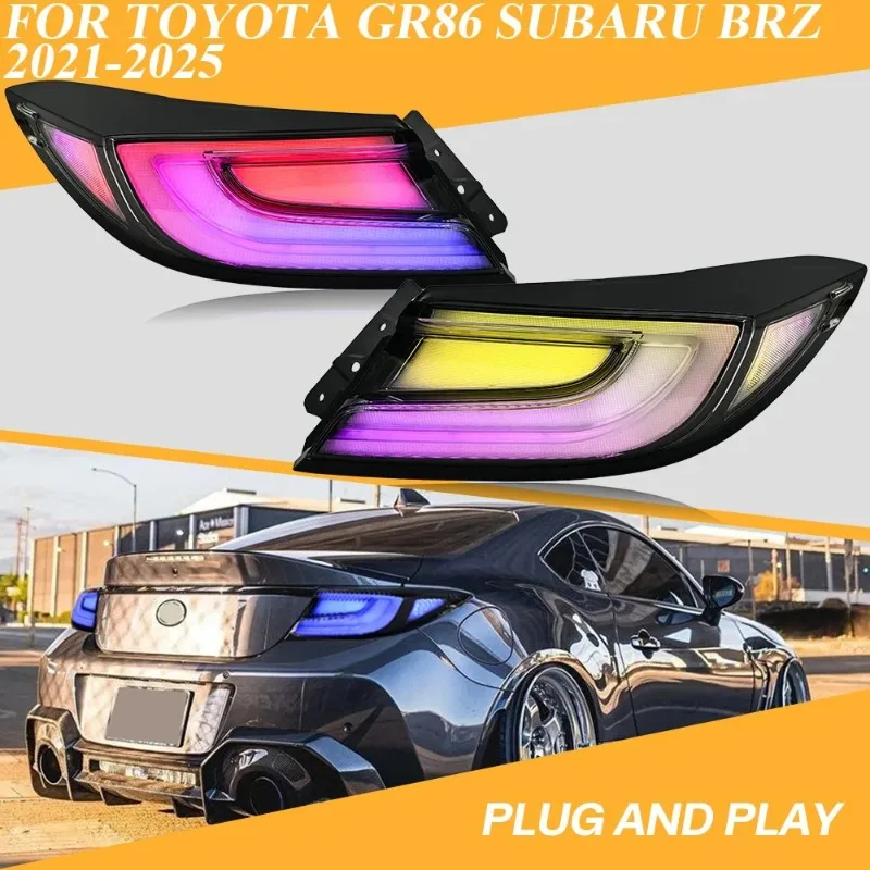 

For Toyota GR86 Subaru BRZ ZN8 ZD8 2022-2025 RGB LED Tail Lights Smoke Pair
