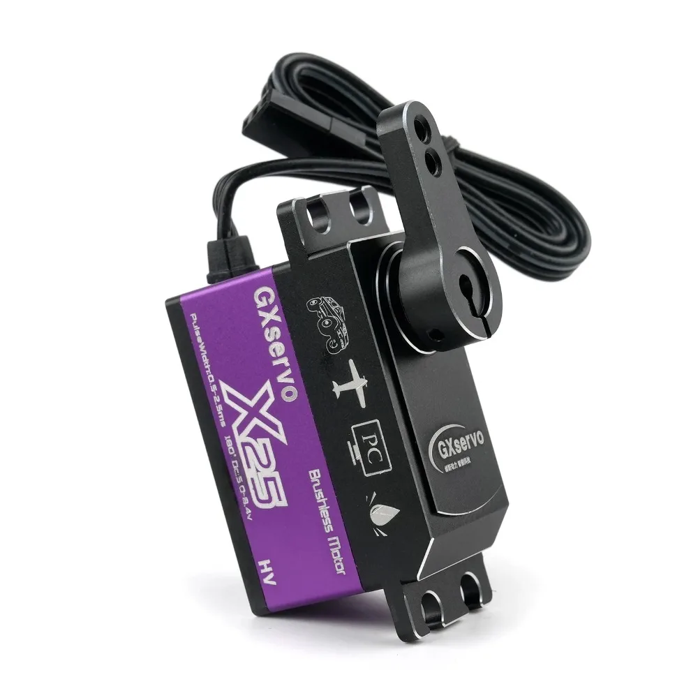 X25 GXservo Brushless Digital Servo Short Body Full Metal Gear 5.0-8.4V Waterproof High Torque Purple RC Car Upgrade Parts