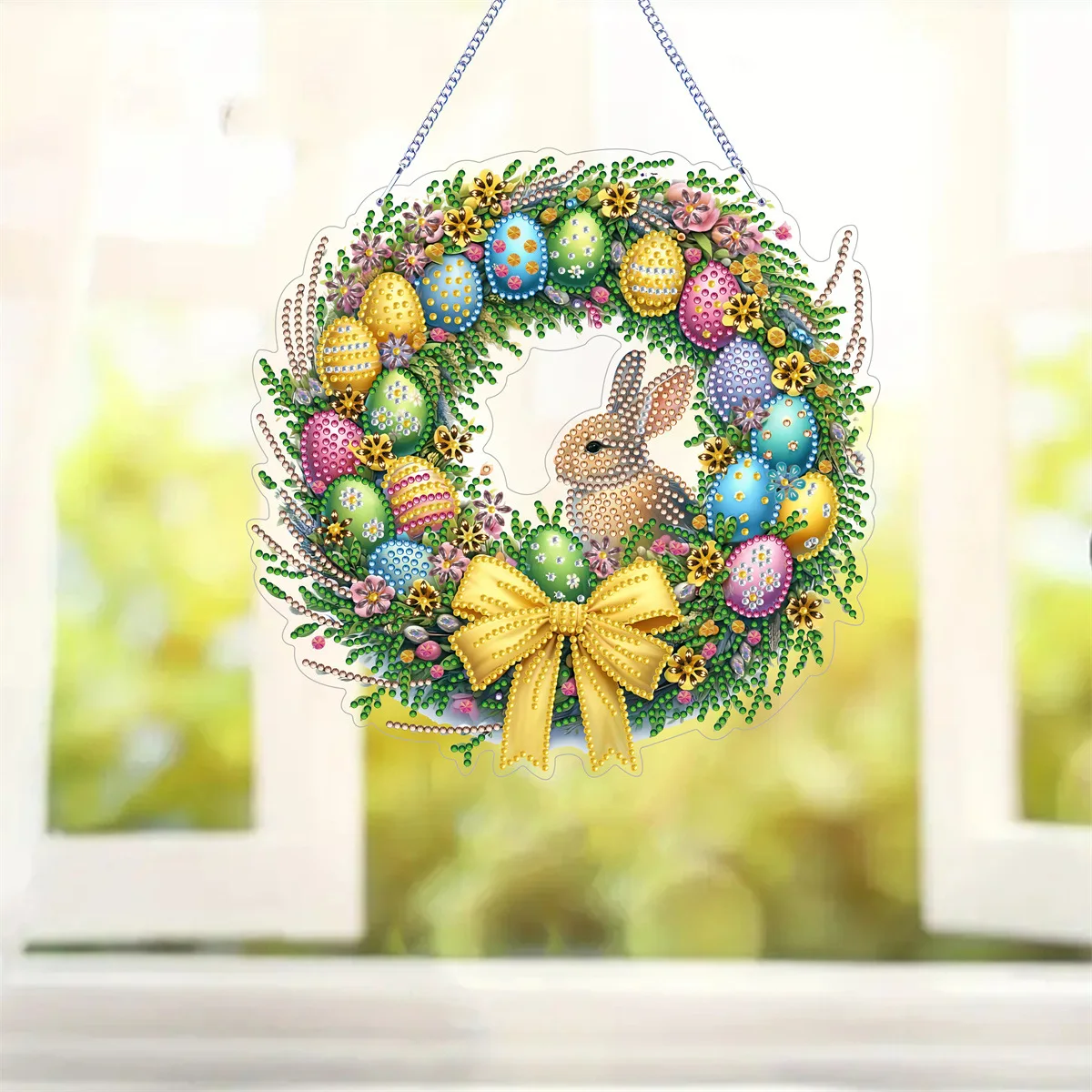 

New Full Diamond Painting Easter Bunny Handcrafted DIY Diamond Stick-on Decoration, Christmas Crystal Diamond Stickers
