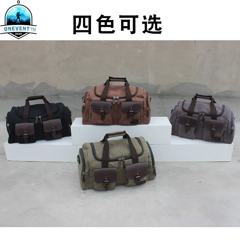 Canvas handbag Men's outdoor messenger shoulder bag Working travel luggage bag Large capacity travel storage bag
