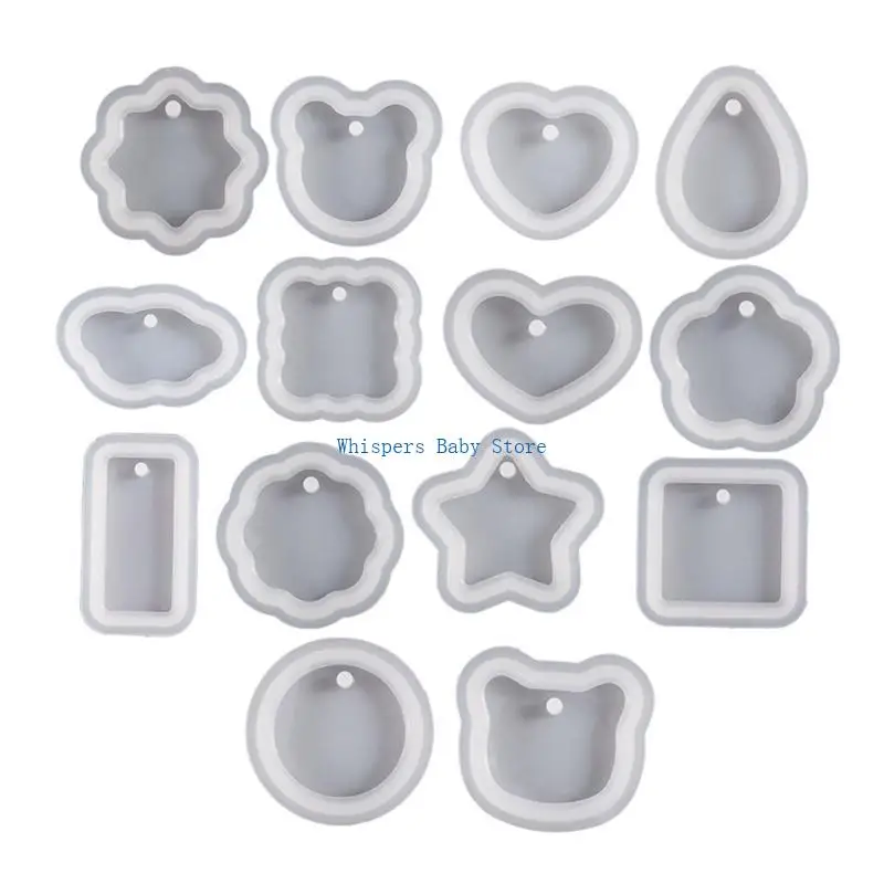 

U90E 12 Pcs Non-stick Geometric Mold Handmade Pendants Silicone Mold DIY Crafts Tool