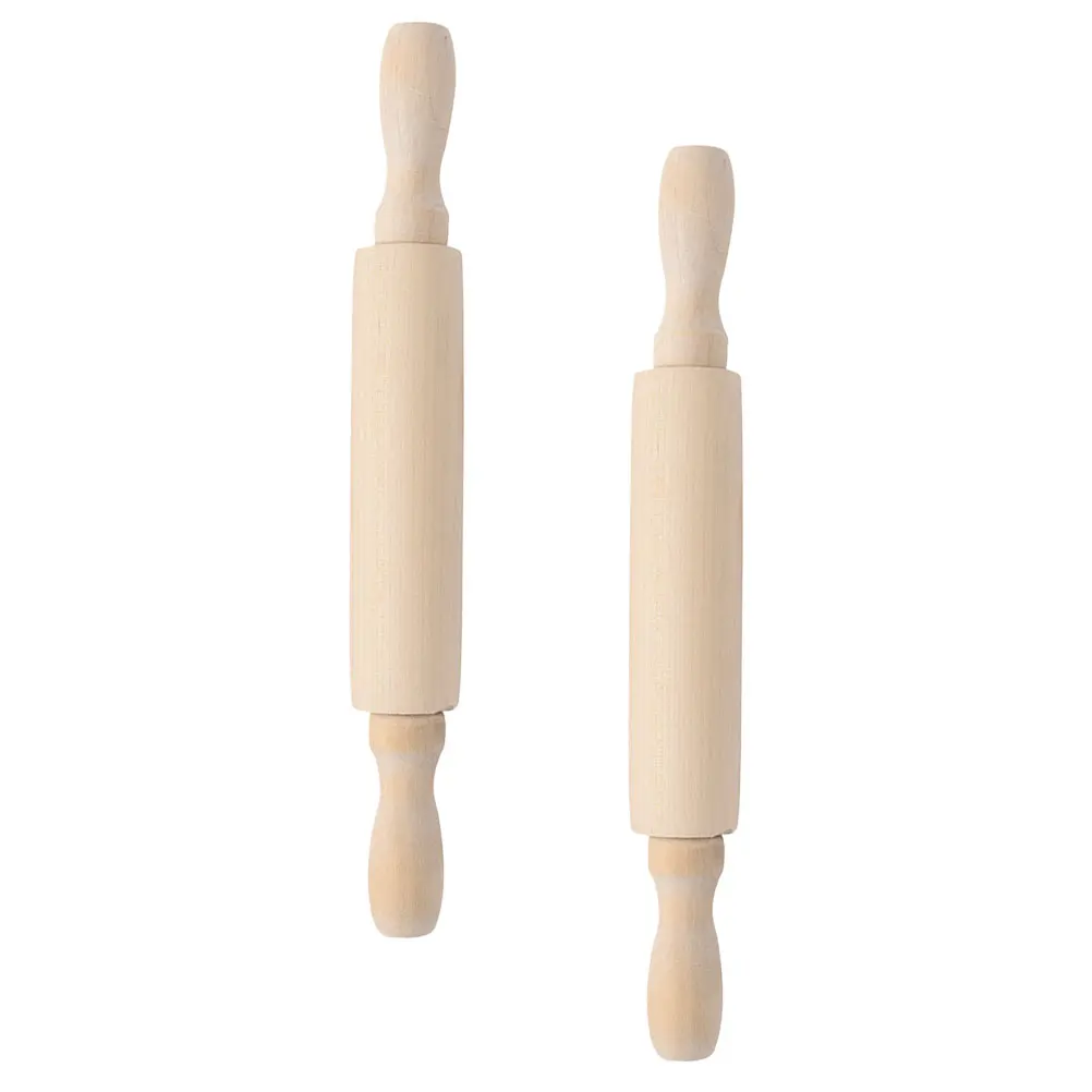

2 Pcs Mini Rolling Pin Nonstick Kids for Baking Child Kitchen Tool Small Dough Roller
