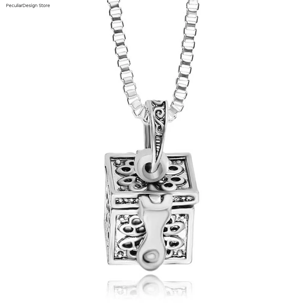 Fashion Vintage Memorial Openable Box Keepsake Urn Necklace Jewelry Vial Pendant For Ashes Cremation
