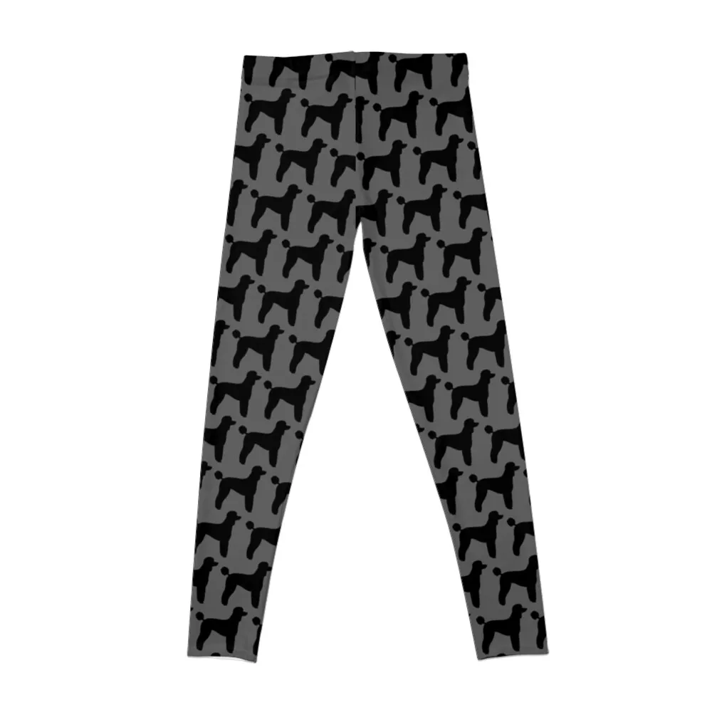 Black Standard Poodle Silhouette(s) Leggings Women's sports flared Womens Leggings