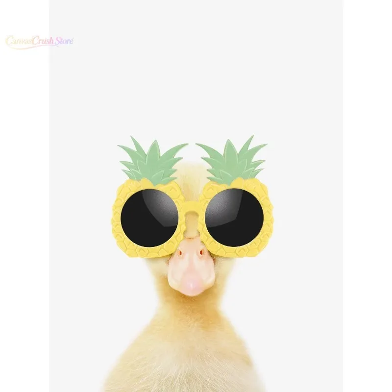 Funny Orangutan Koala Giraffe Duck with Sunglasses Poster Cute Animals Canvas Painting Wall Art Picture for Nursery Home 2026