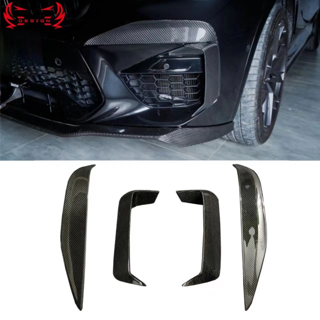 Carbon Fiber Front Lip Front bumper front canards For BMW F97 X3M F98 X4M Body Kit Retrofit accessories