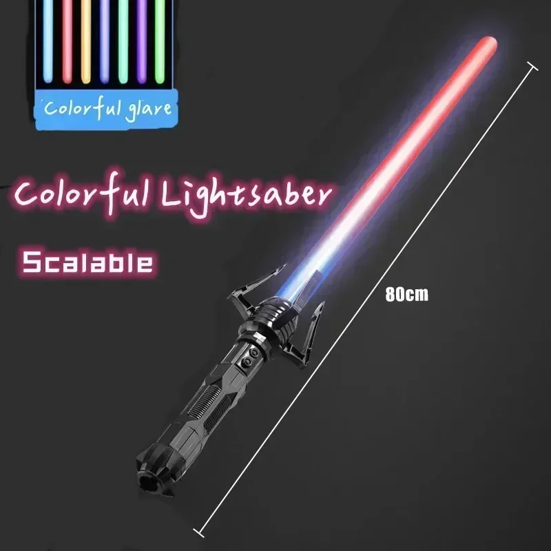 80cm RGB Telescopic Lightsaber 7 Color Laser Sword Light Up Jedi Force Toy Gift for Boys Kids 1/5/10PCS view 5