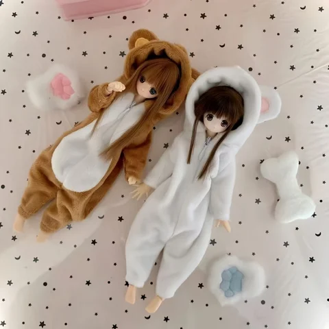 Плюшевый комбинезон-пижама для кукол BJD Ob24 1/6