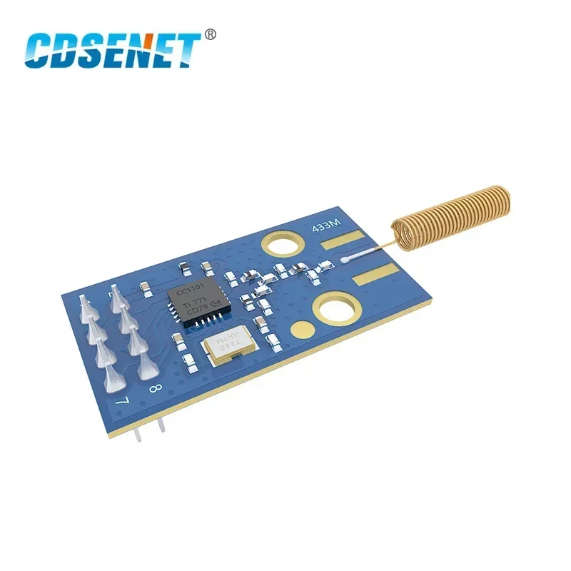 433 Mhz Cc1101 Draadloze Rf-Module E07-M1101D-TH 10Mw 500M Spi Smd Rf-Zender En Ontvanger 433 Mhz Met Veerantenne