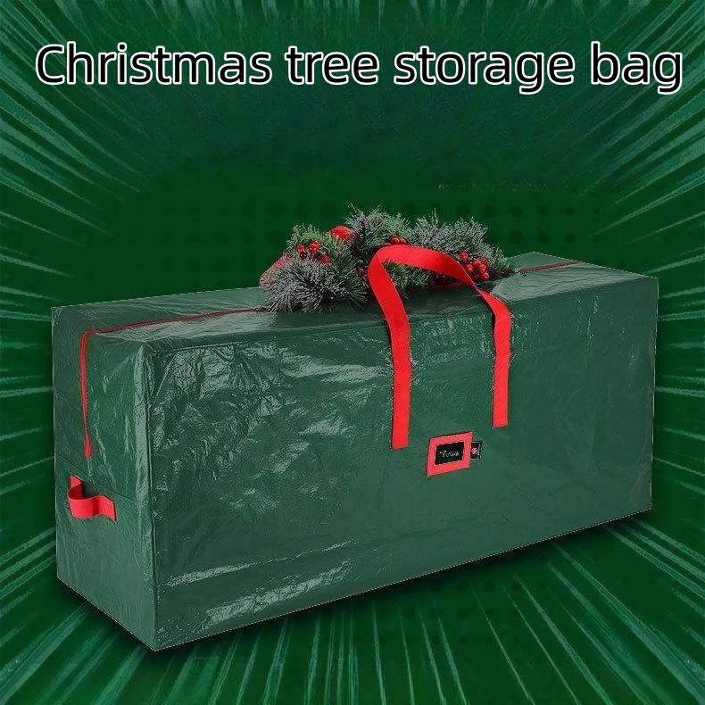 Large Christmas Tree Bag Storage Tub High xmas Tree Decoration Wreath Storage Box Handles Waterproof And Durable Home Organizer