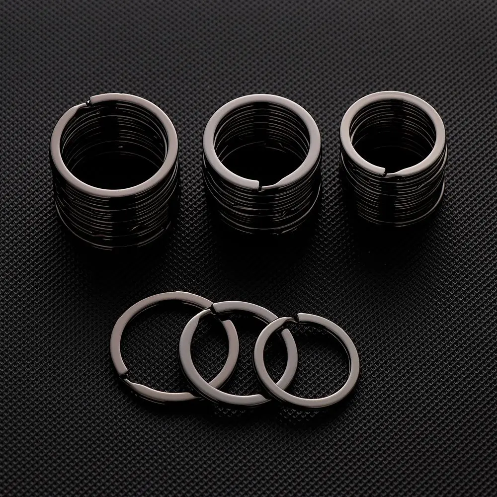 10pcs/lot 25mm 28mm 30mm Round Pocket Clasps Key Chain Split Key Ring Stainless Steel Carabiner