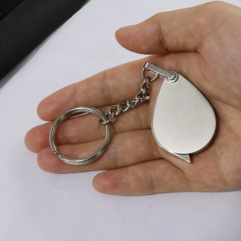 Portable 20X Folding Key Mini Pocket Magnifier Key Chain Glass Jewelry Loupe Lens