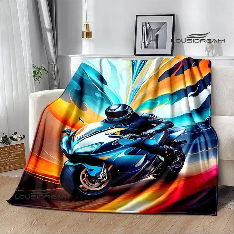 3D Motorcycle Fashion Printed blankets Warm Flannel blankets Soft and comfortable blanket bed linings Birthday Gift