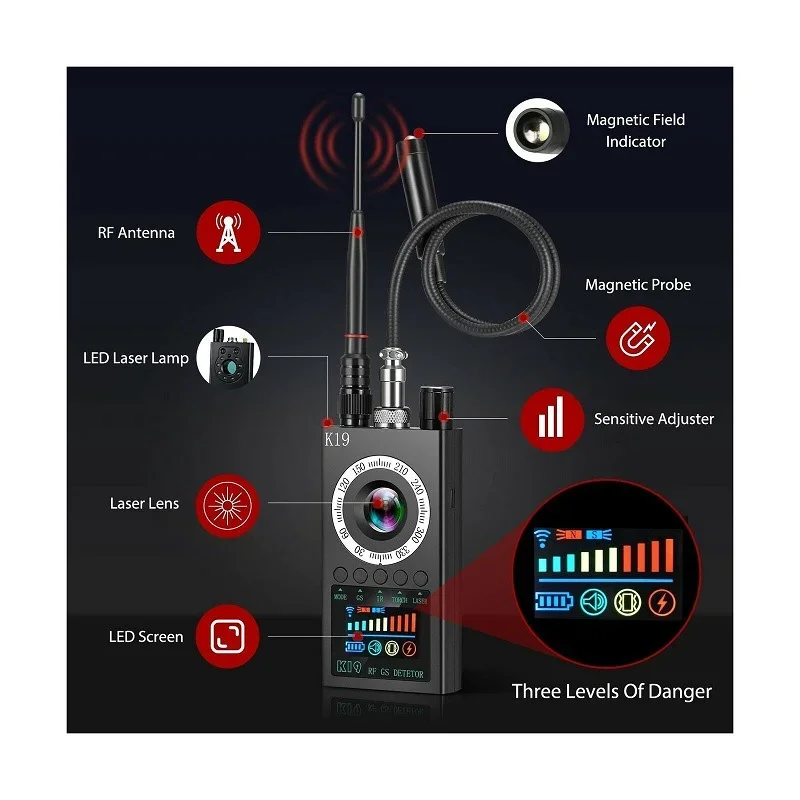 K19 Infrared Camera Automatic Scanning Wireless Signal Detector Home Car Hotel Anti Eavesdropping Monitoring GPS Positioning