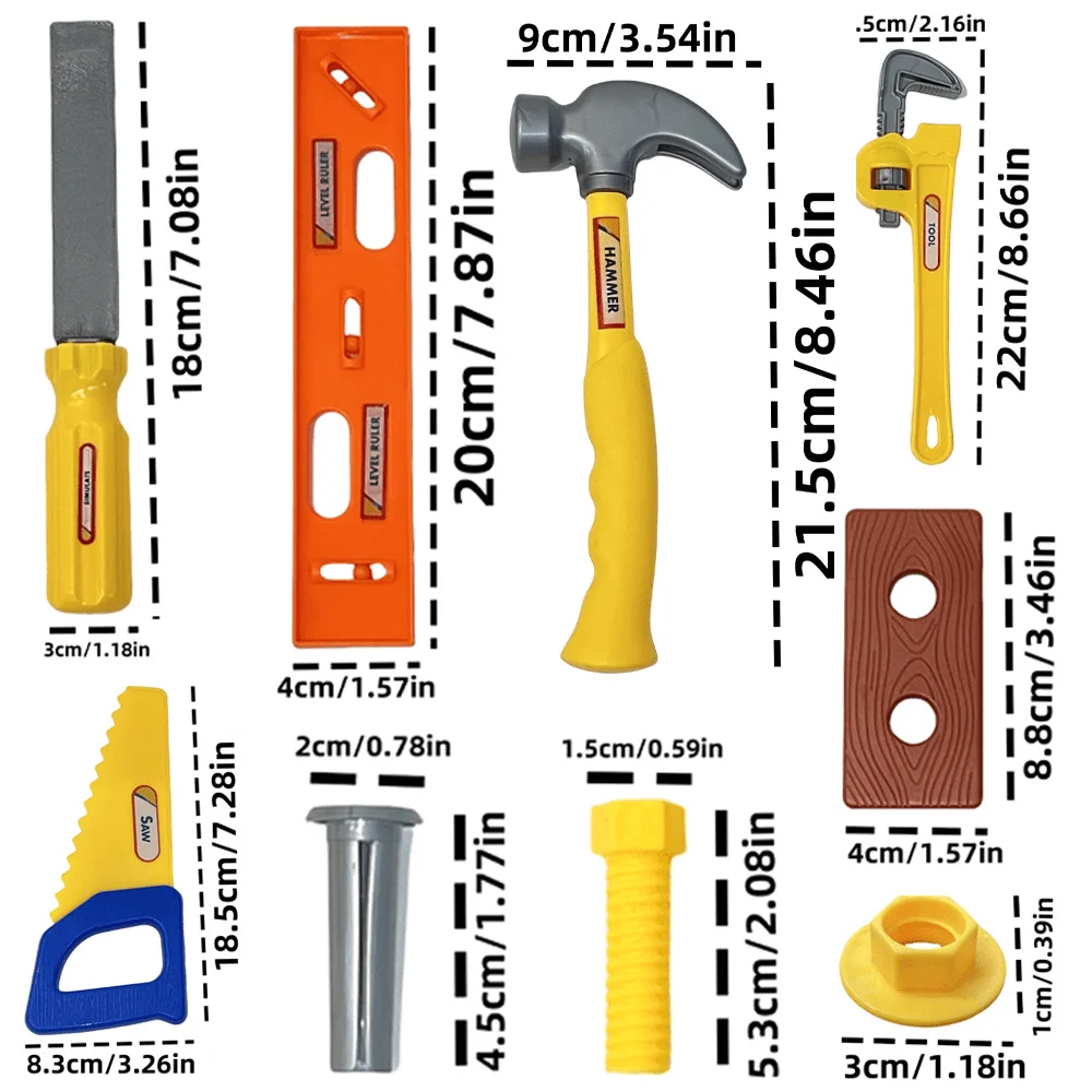 Simulação infantil grande parafuso ferramenta de reparo e armazenamento brinquedos/meninos playhouse conjunto mão-olho coordenação brinquedos, presentes de natal