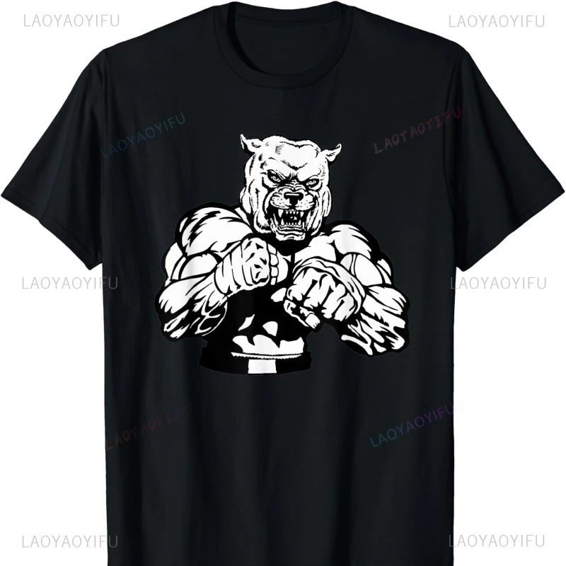 Bulldog Boxing Cotton T-Shirt Great Gifts for Boxer Sport Fan Lover Graphic T Shirts ClothesOversized T Shirt Top Unisex Shirts