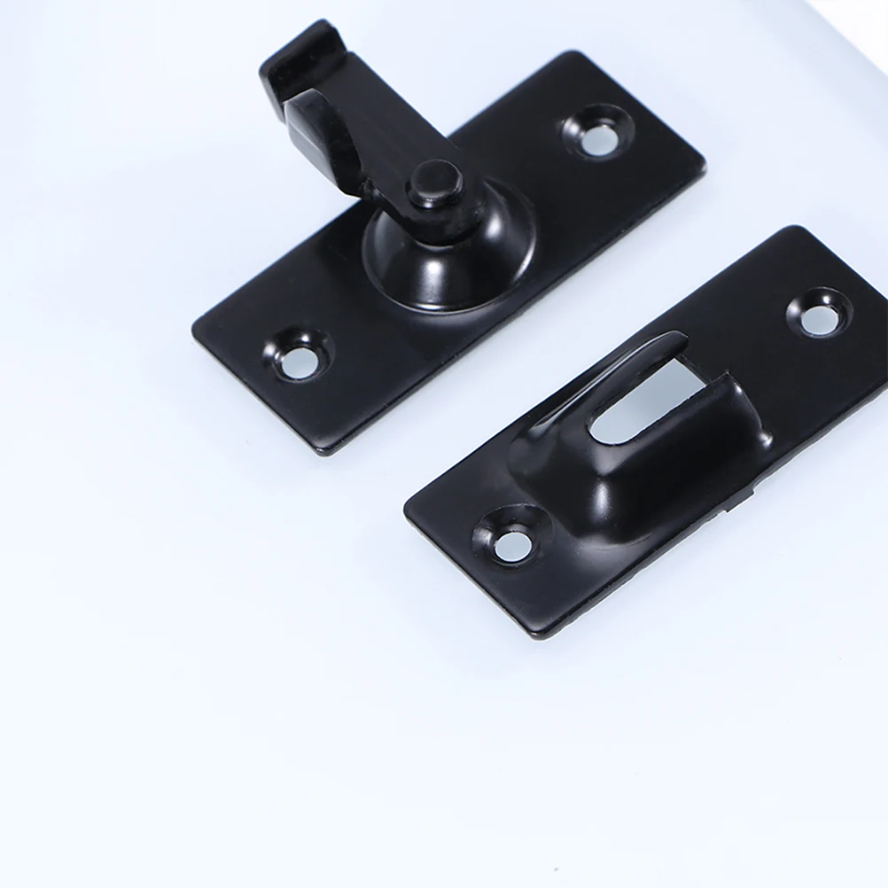 

2Pcs Stainless Steel 90 Degree Door Latch Lock Solid Bolt Sliding Barrel Bolt Black Home Security Door Window Use