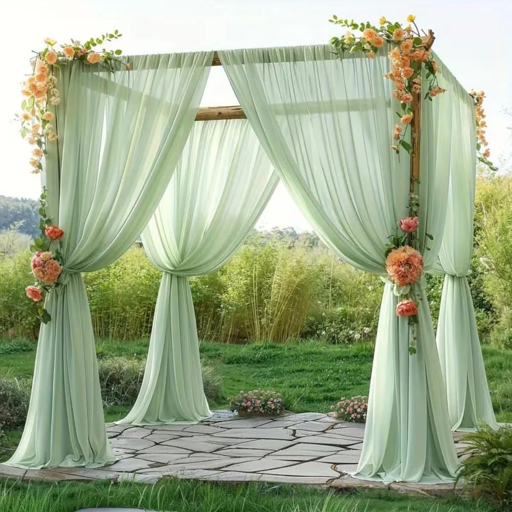 3-10M Hochzeitsbogen-Drapierung Stoffhintergrund für Hochzeitsempfang Tüll-Hintergrund Geburtstagsfeier Duschdekoration Deckendekoration – Detail 7