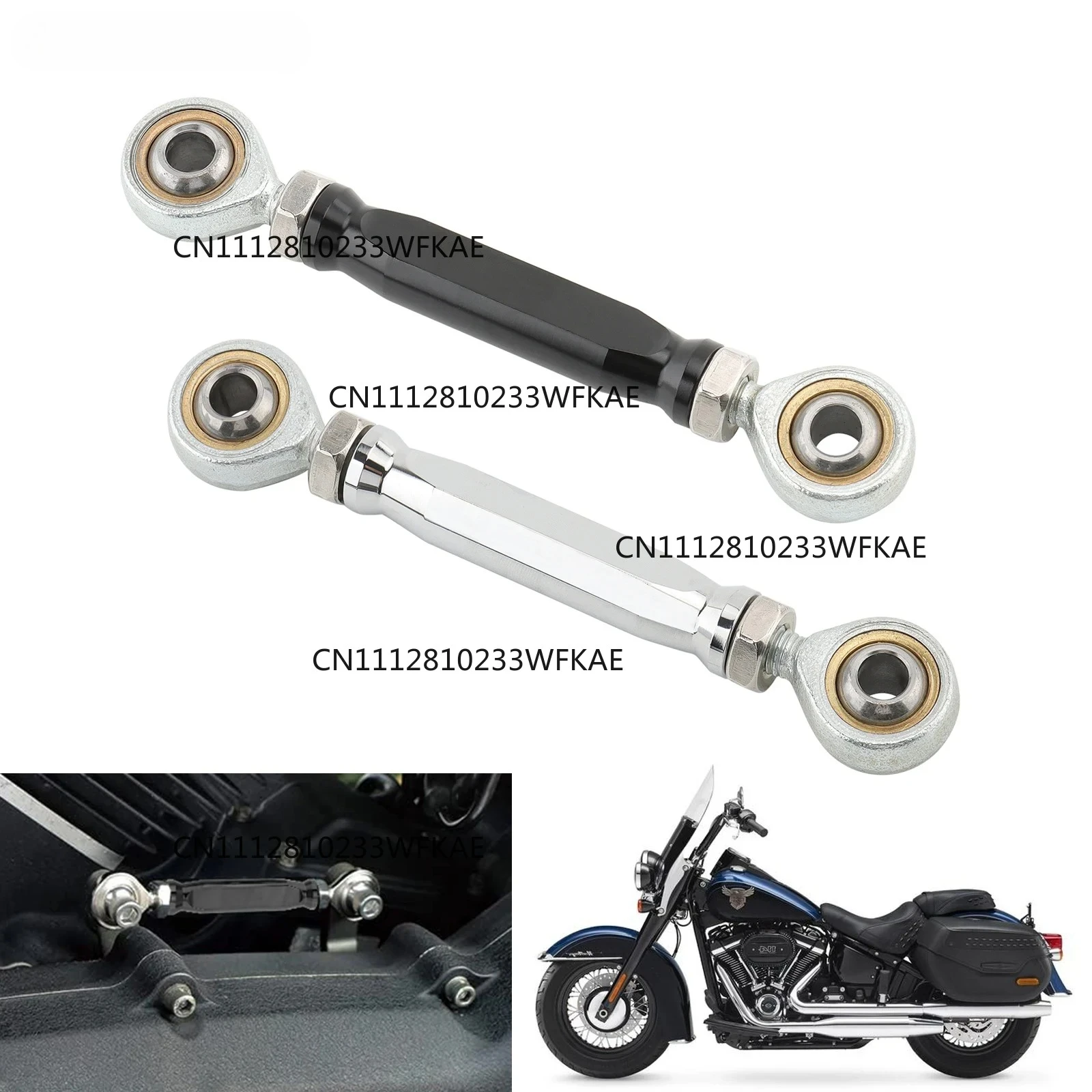 Motorcycle Mid-Control Adjustable Shift Lever Linkage Rod For Dyna Fat Bob Low Rider 1984-2017 Softail Sport Glide 2018-2023