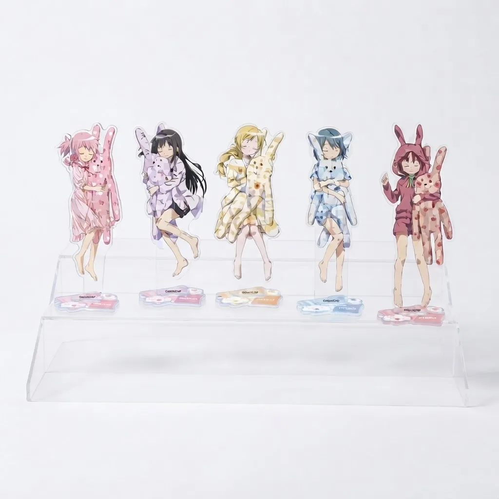 Anime Puella Magi Madoka Magica Acrylic Stand Madoka Kyoko Sleeping Hug 15cm  Birthday Present Keychain