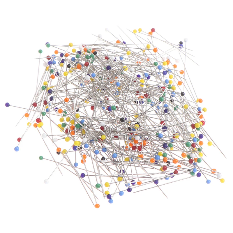 100/250/500 sztuk szpilki do szycia 38mm szklane kulki głowy Push pikowania szpilki do biżuterii DIY narzędzie do szycia