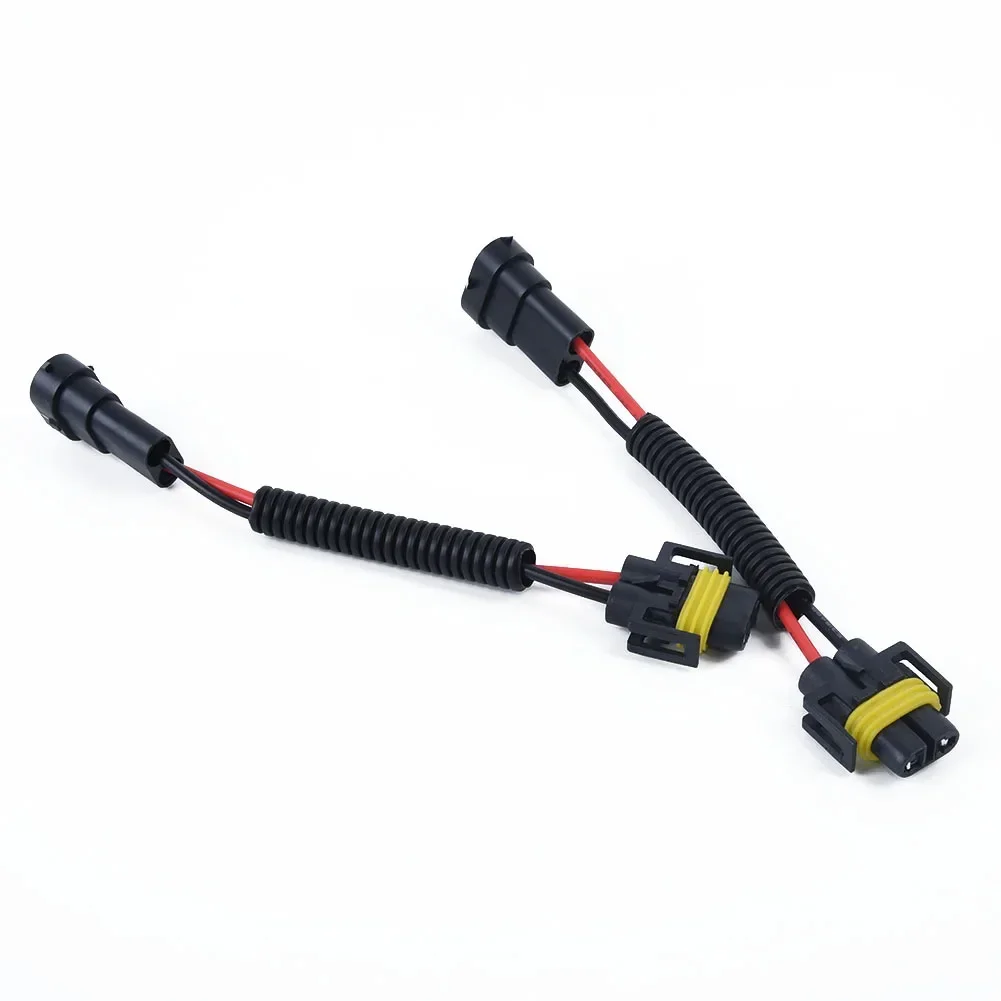 2pcs Harness Car Wiring H11 H8 H9 Headlights Lights Lamp Extension Connector Wire Adapter Male Female Pair Kit