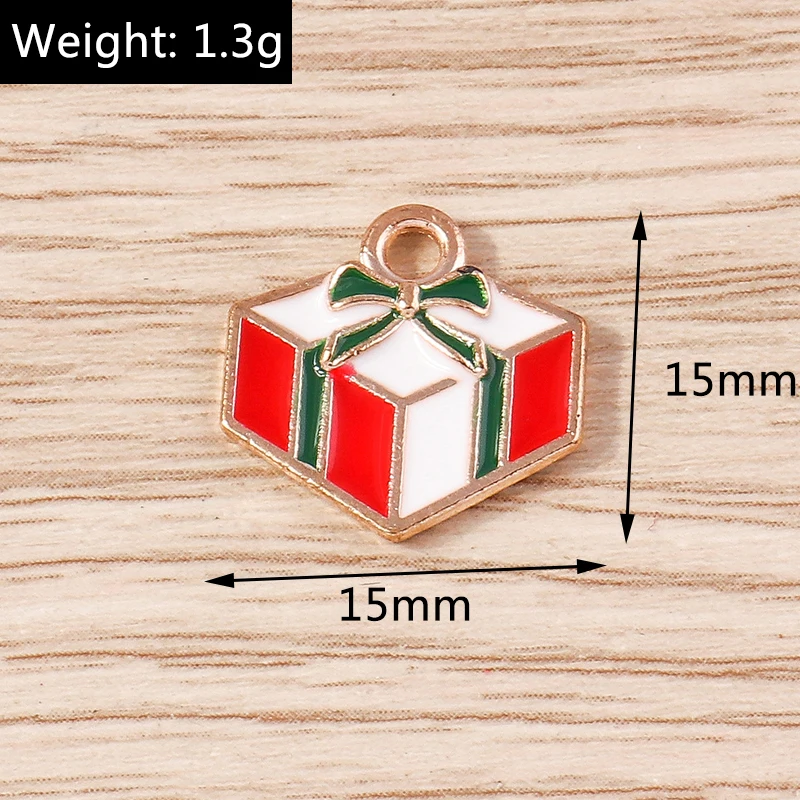 10 stücke mischen niedlichen Emaille Weihnachts baum Schneemann Santa Claus Charms Anhänger für Schmuck machen DIY Ohrringe Halsketten Handwerk liefern – Detail 12