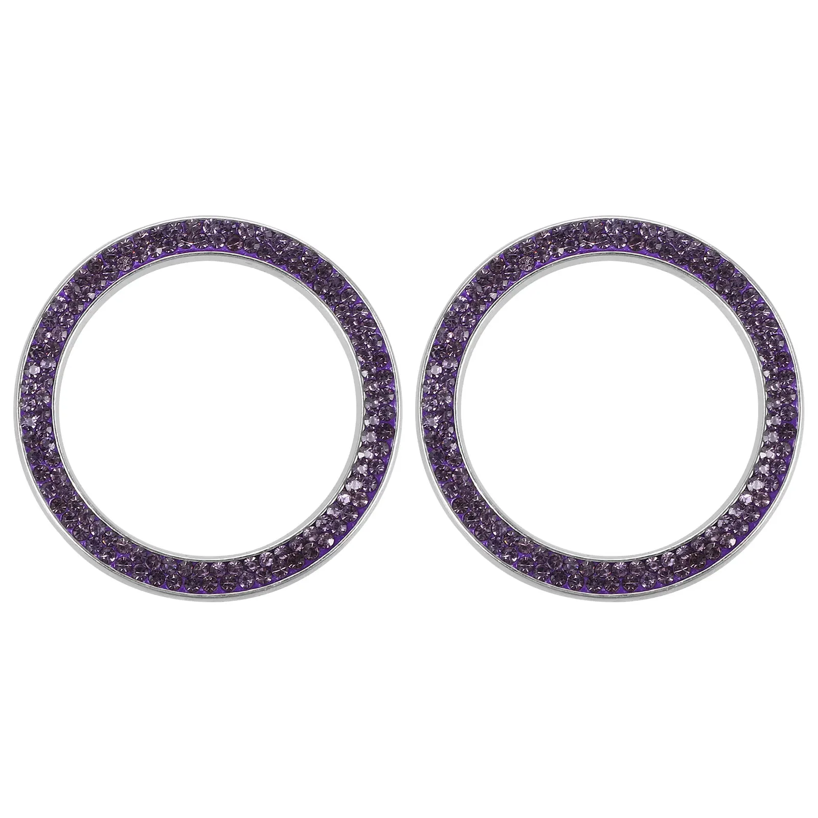 

2Pcs Car Ignition Button Rings Sparkling Rhinestone Zinc Alloy Start Button Cover Push to Start Accessories Car Bling Engine