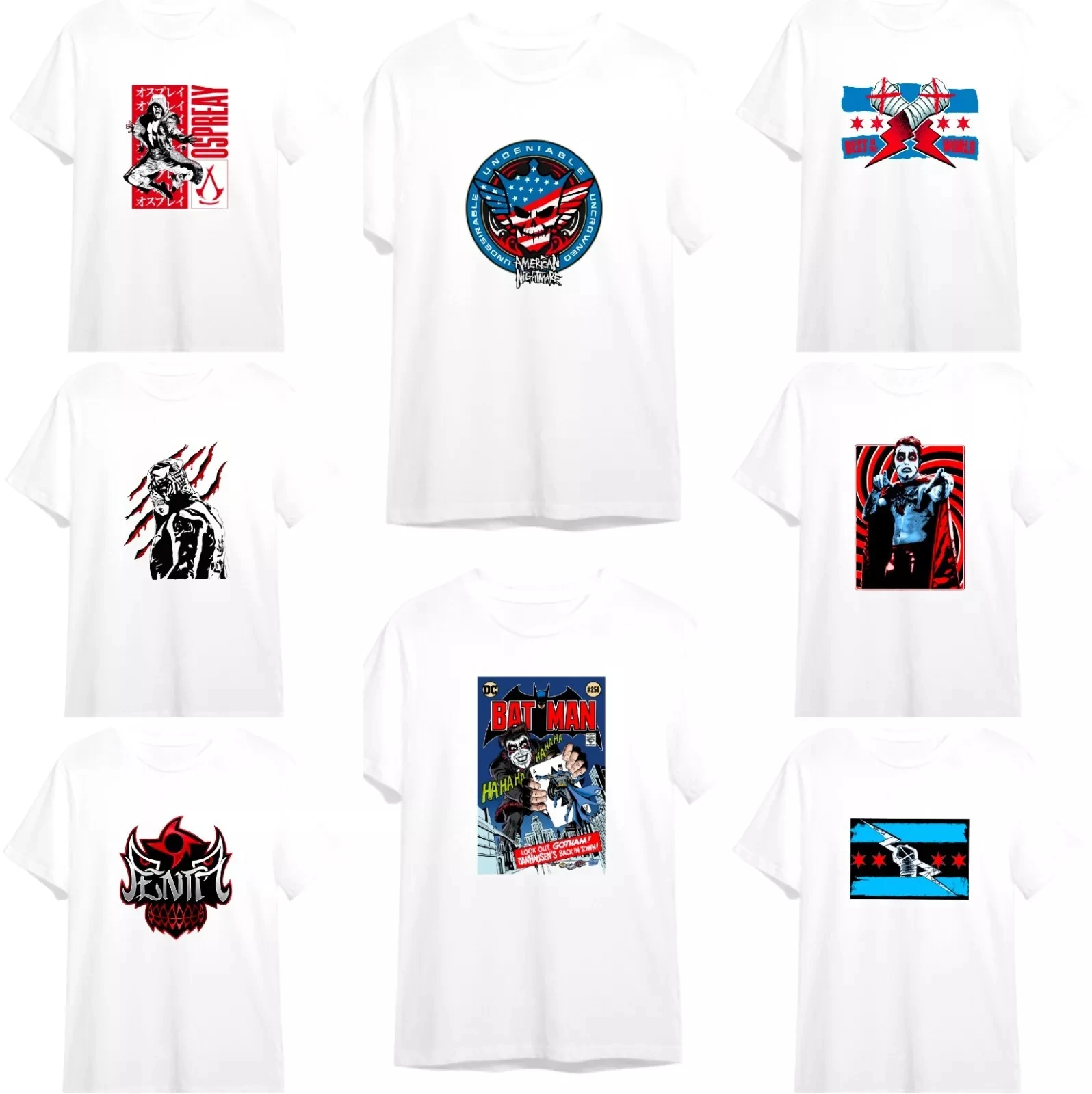 

Wrestling T Shirt Adults Danhausen Cm Punk Penta Ospreay Cody Omega American T-shirt Men Fashion Street Short-sleeved Women