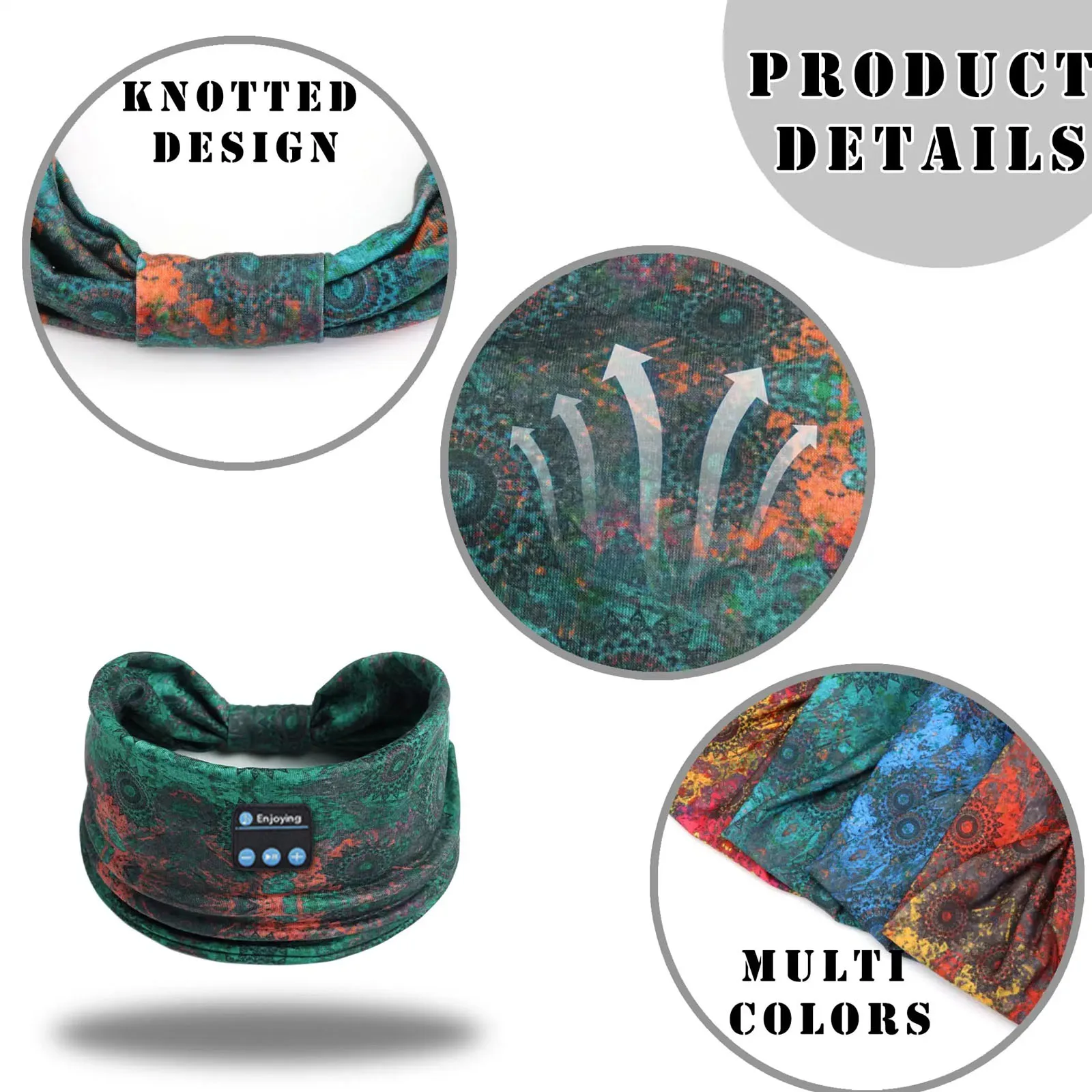 ﻿   Беспроводные унисекс Bluetooth-наушники, повязка на голову, спортивные наушники для занятий спортом на открытом воздухе, йога, музыкальные наушники, мягкая удобная Bluetooth-гарнитура, повязка для волос