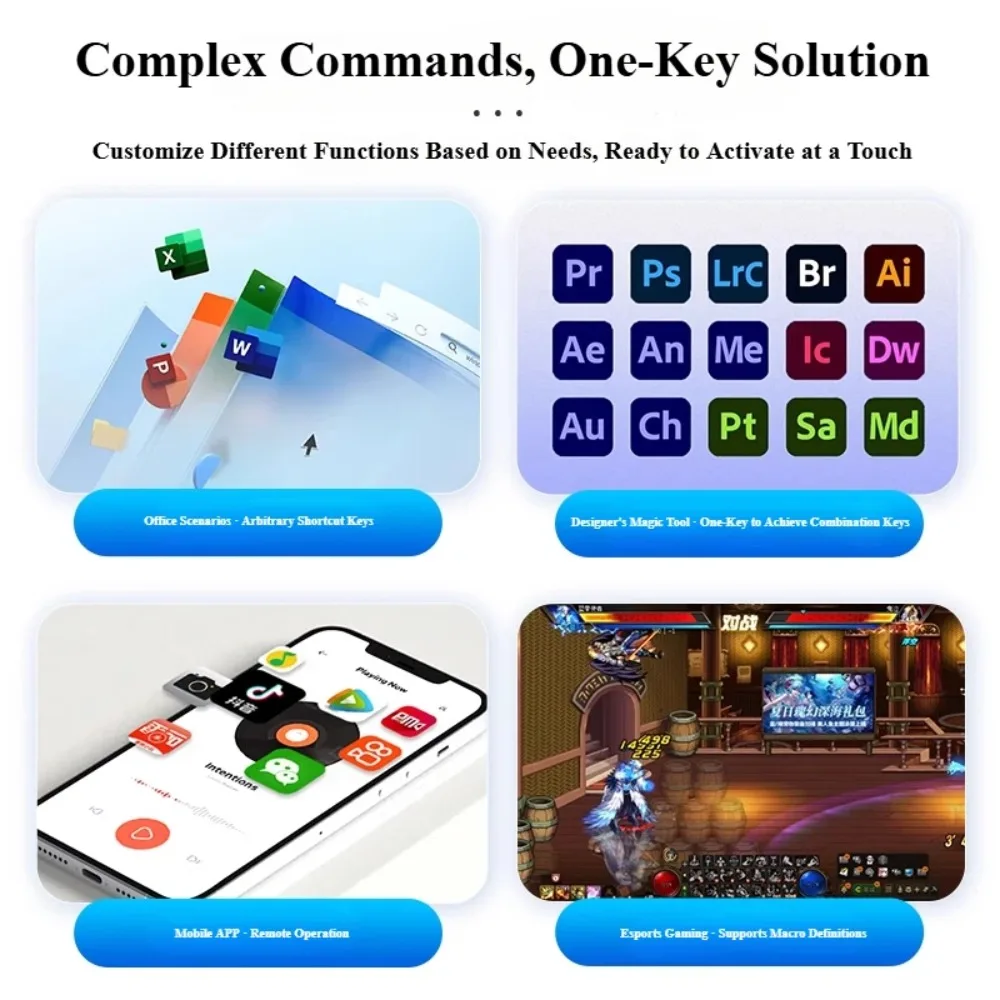 MK424Pro 4 touches sans fil Mini clavier personnalisé Programmable PC ordinateur portable bureau clavier mécanique accessoires de jeu Gamer cadeaux