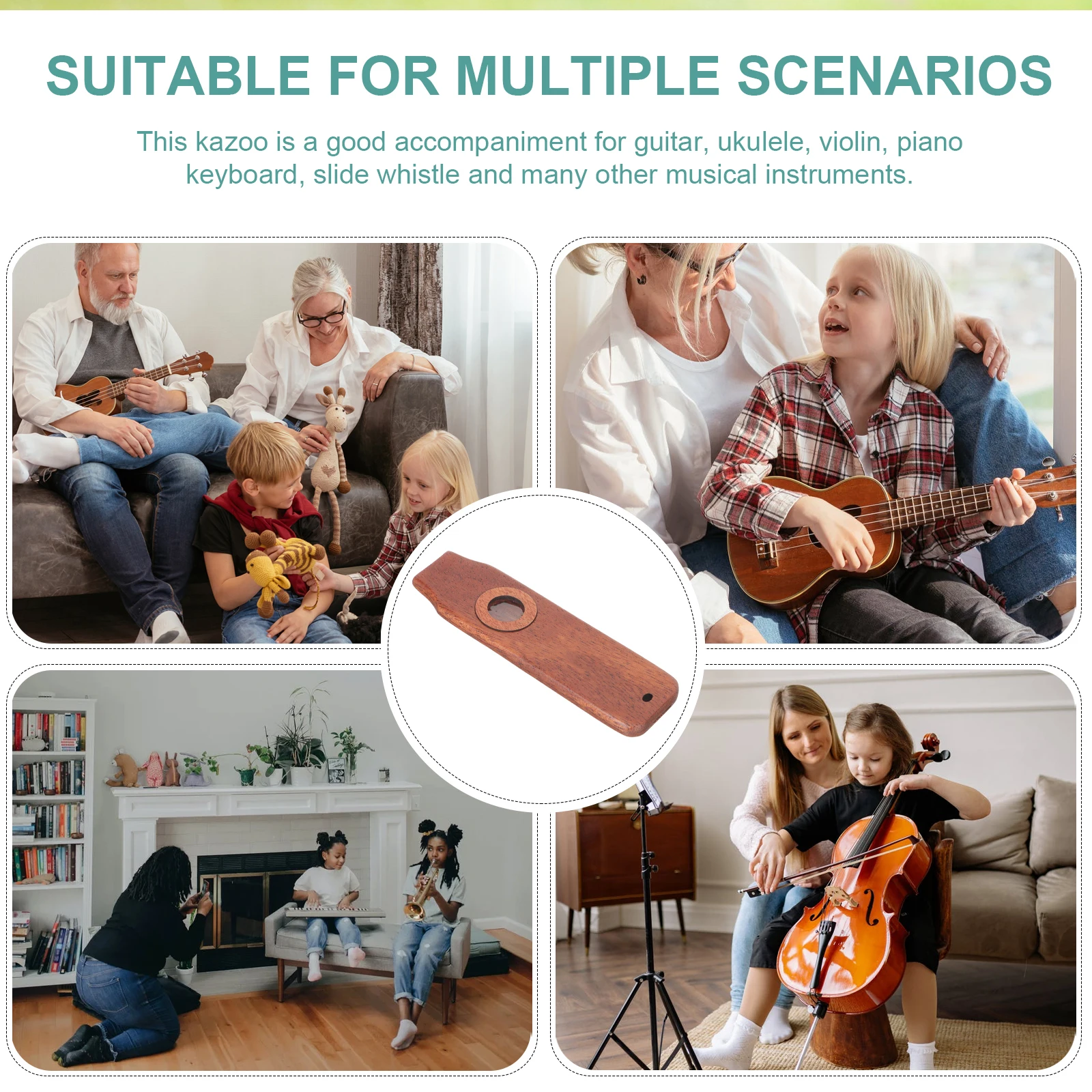 

Wooden Kazoo Instrument Kids Musical Instruments Beginner Portable Lightweight Kazoos Adults Children Music