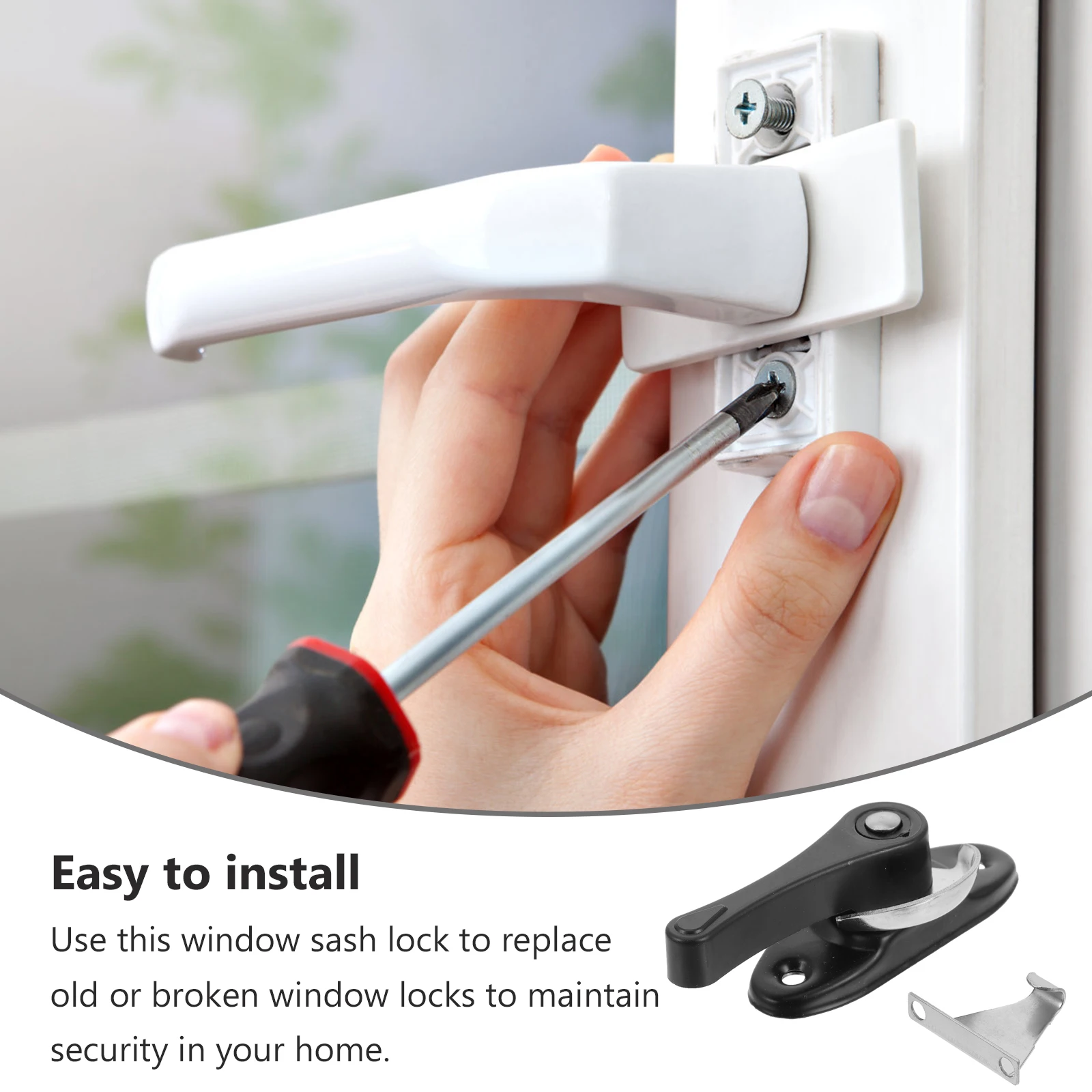

4 Sets Sash Security Window Latch Lock Sliding Locking Locks Black Glass Door