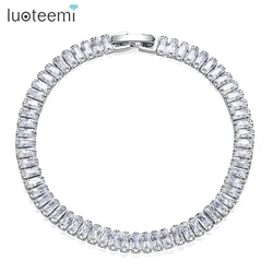 LUOTEEMI 2023 New Designer Tennis Bracelet for Women Kpop Cubic Zircon Statement Fashion Jewelry Wedding Engagement for Bridal