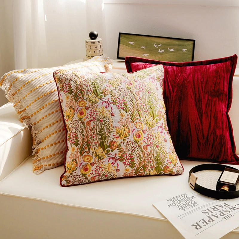 30X50/45X45CM Antique Throw Pillow Cover French Cream Stamping Waist Cushion Cover Decor Home Decorative Pillowcase 2025 New