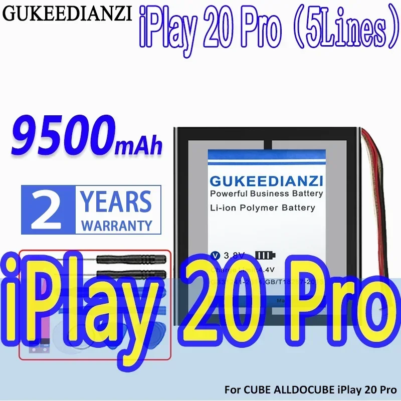 High Capacity GUKEEDIANZI Battery  9500mAh for CUBE ALLDOCUBE iPlay 20 Pro Tablet Batteries