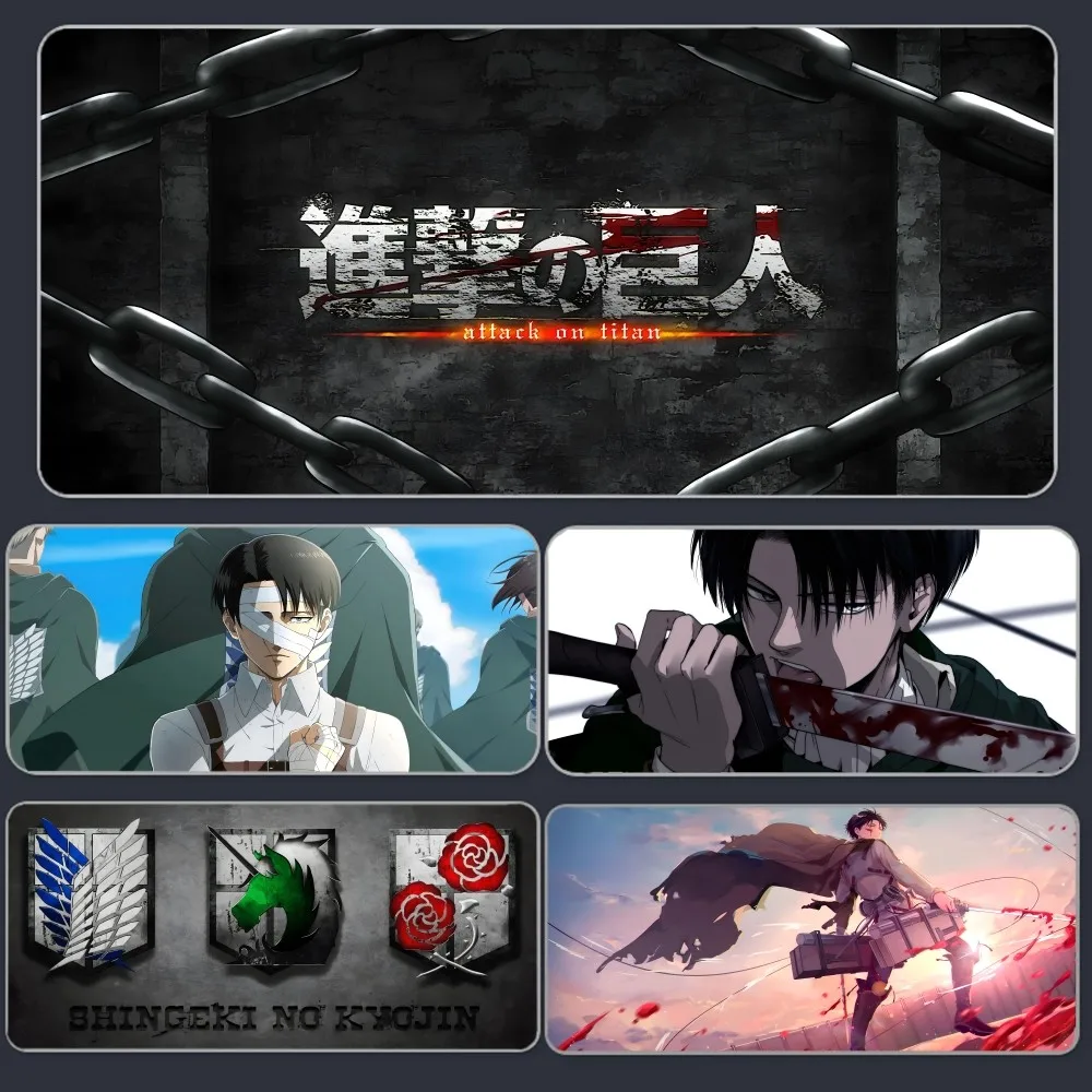 Levi A-Attack on Titan Anime Mousepad Large Gaming Mouse Pad  LockEdge Thickened Computer Keyboard Table Desk Mat