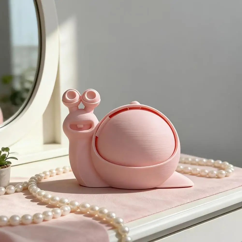 Cute Snail Storage Box, 3D Printed Novelty Snail Ornament, Trinket Holder with Lid, Fun Desk Organizer for Jewelry Hair Ties