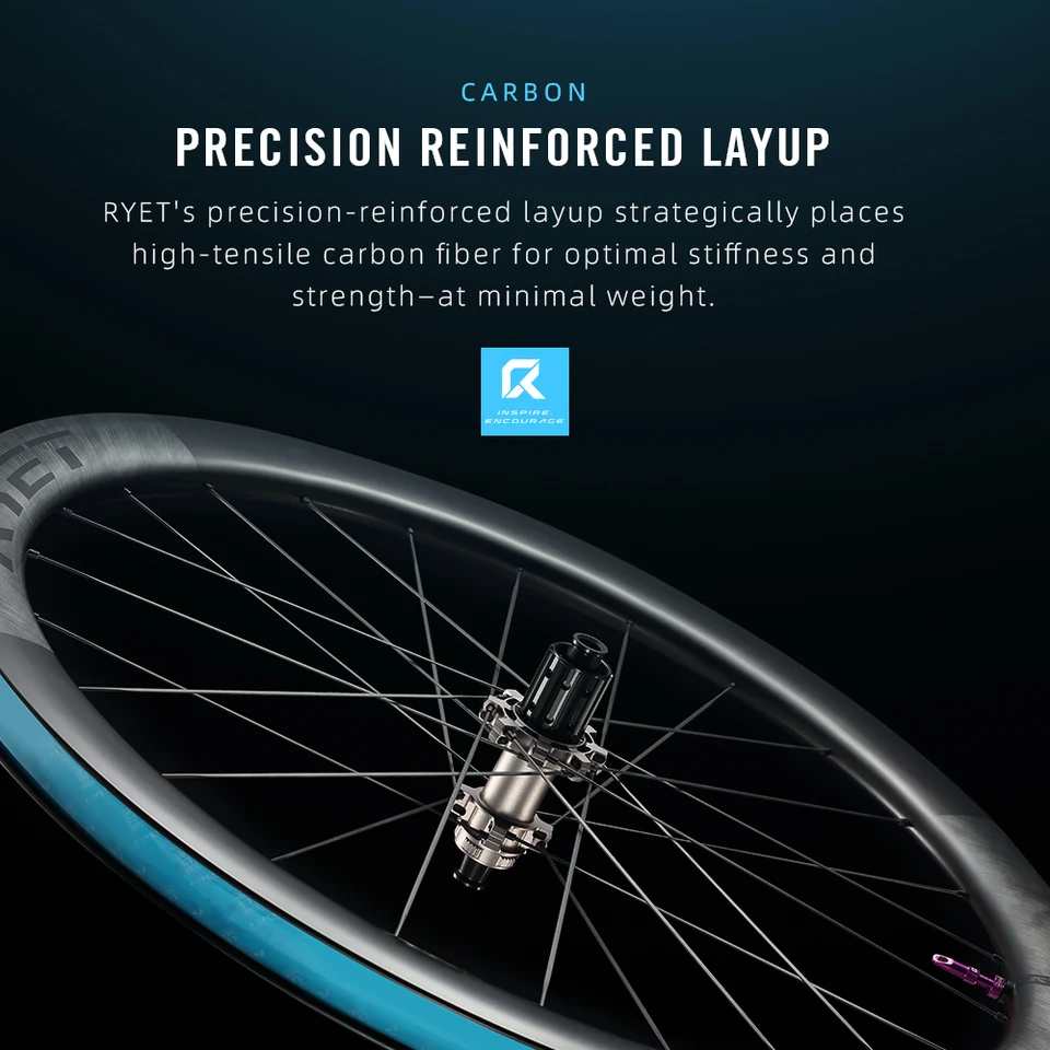 RYET PRISMA 1090g Full Carbon Road Wheelset 60T Ratchet Ceramic