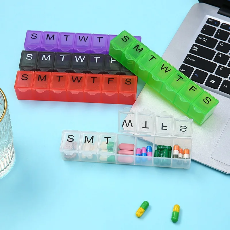 New Travel 7 Days 7 Grids Mini Pill Cases Organizer Container for A Week Portable Pills Box Vitamins Fish Oils Medicine Holder