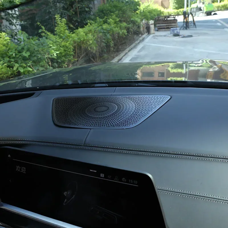 

Aluminum Alloy Black Car Dashboard Speaker Cover Trim Stickers Car Accessories For BMW X5 X6 X7 F15 G05 F16 G06 GO7 2014-2022